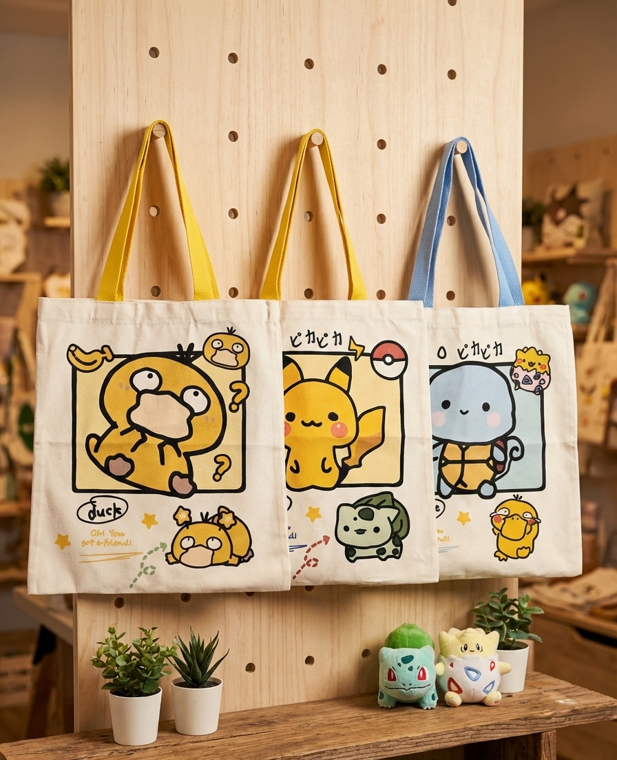 Borsa Tote Pokémon Kawaii - Personaggi Assortiti