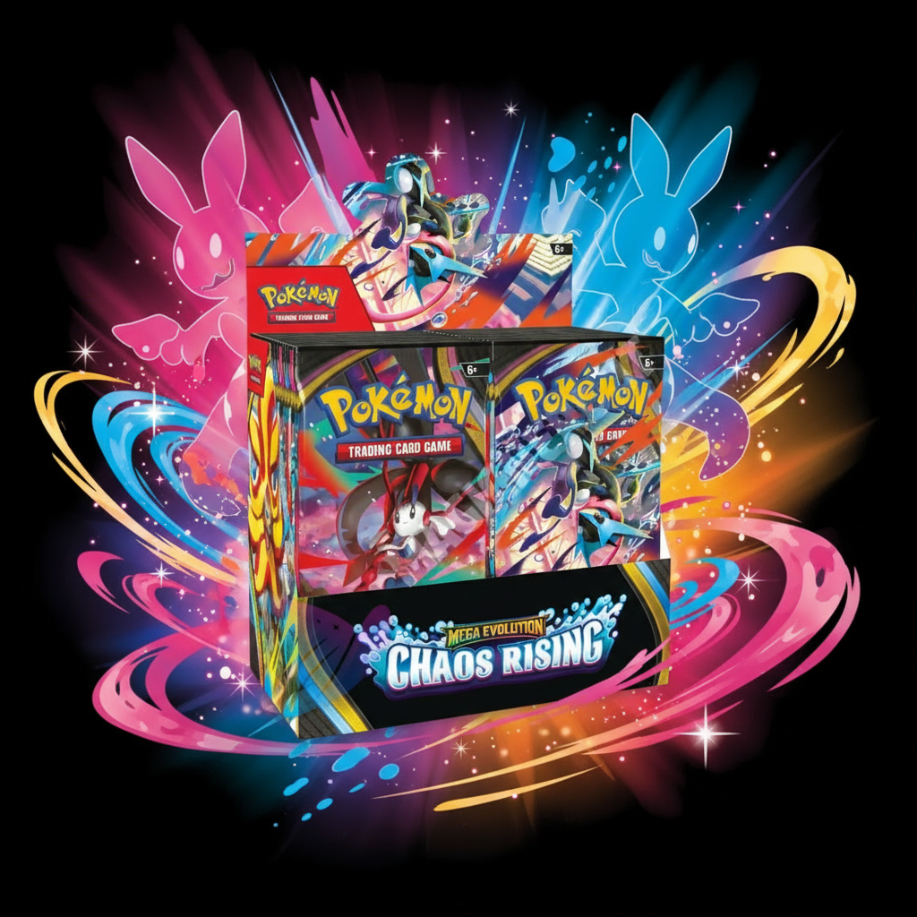 Pokémon Caos Nascente Booster Display con sfondo anime