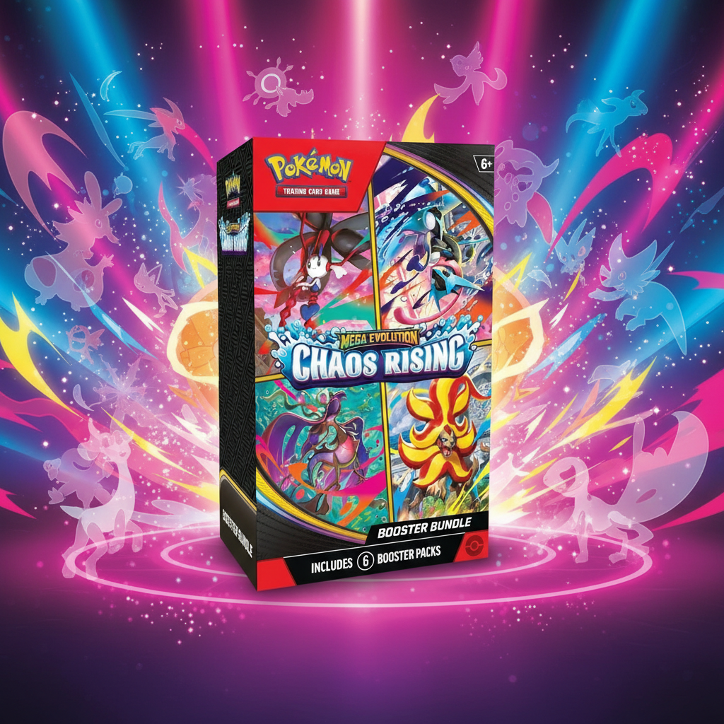 Pokémon Chaos Rising Booster Bundle con sfondo anime