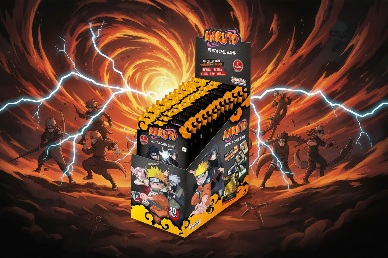 Naruto Ninja Card Game Display 24 Buste 1ª Edizione con sfondo anime