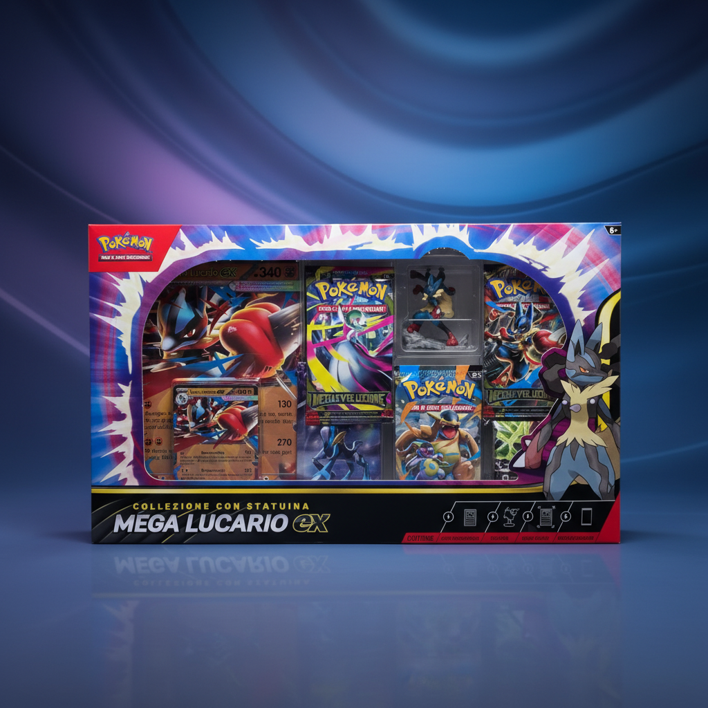 Pokémon Collezione Con Statuina Mega Lucario-Ex